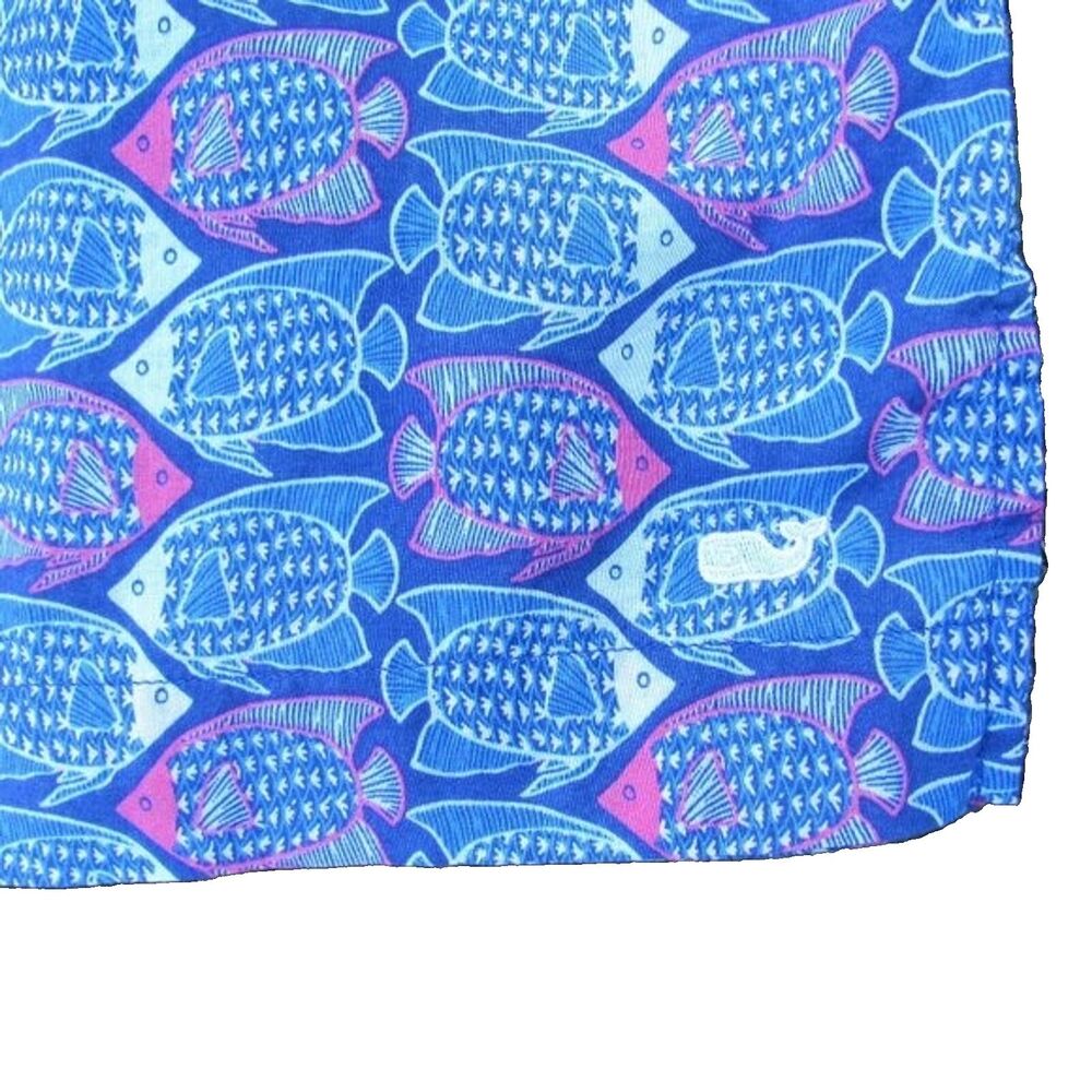 Vineyard Vines Girls M 10-12 Fish Print Tunic Royal Blue Cotton Style 7W0152 - Picture 6 of 16